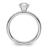 Sterling Silver Stackable Expressions High 5mm April Crystal Ring